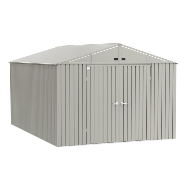Arrow Storage Products Elite Steel Storage Shed, 10x14, Cool Grey